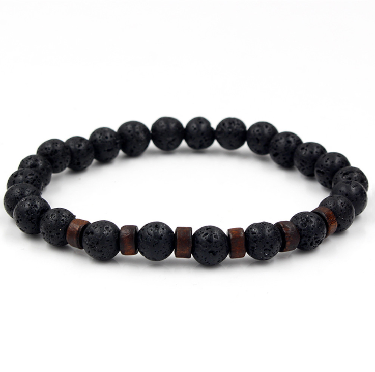 Natural Obsidian and Moonstone Bracelet Set