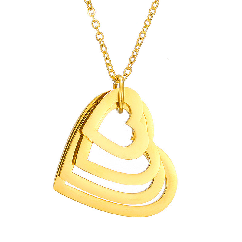 Custom Stainless Steel Heart Hollow Necklace, Pendant