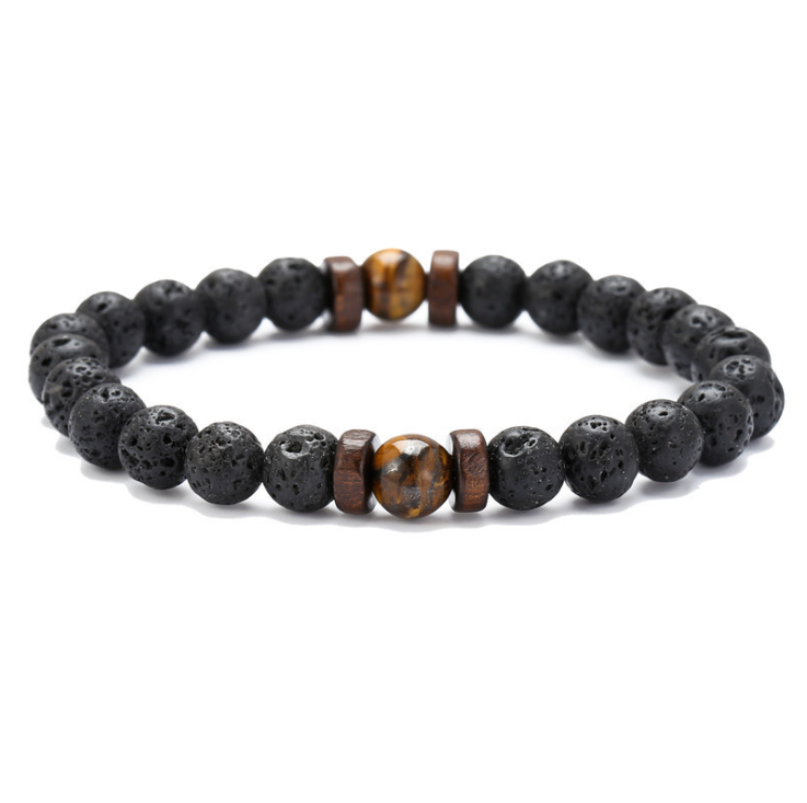 Natural Obsidian and Moonstone Bracelet Set