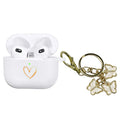 AirPods 3 Gold Heart Silicone Case with Butterfly Keychain