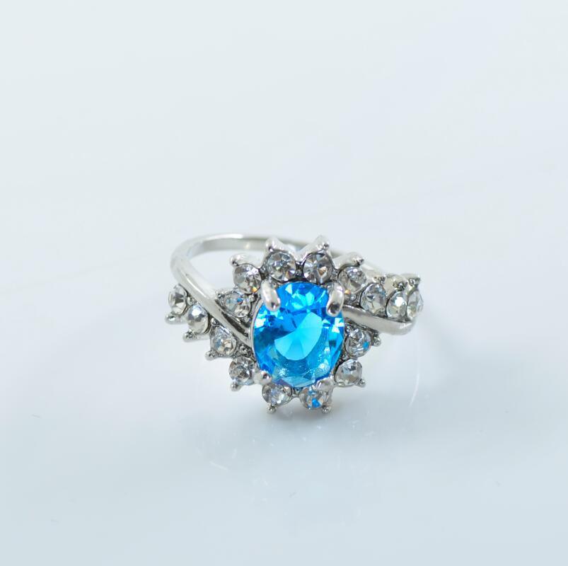 Zircon Ring with Oval Ruby and Diamond Engagement Ring